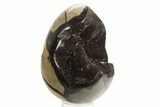 Septarian Dragon Egg Geode - Sparkly Black Crystals #329490-1